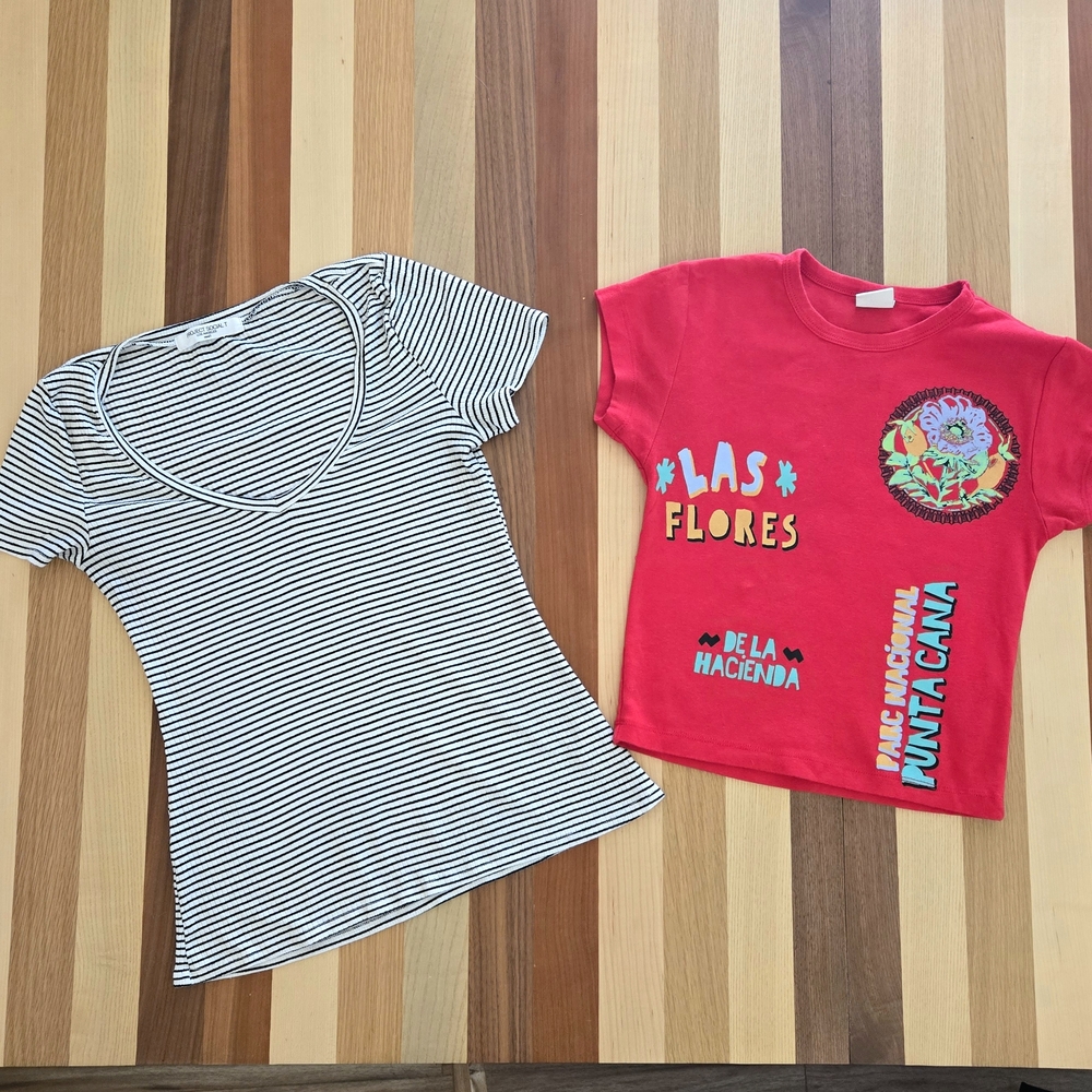 Urban Outfitters Red Punta Cana Womens Tee & Project Social T Striped Size Small